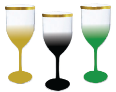 Taça de Vinho Degrade Com borda Metalizada 400ml